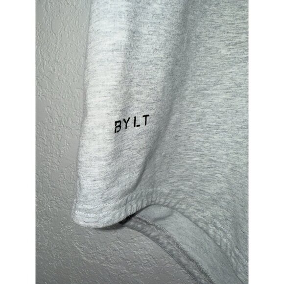 BYLT Premium Basics Short Sleeve T-Shirt Drop Cut Light Gray Size Medium Lux E - Picture 2 of 6